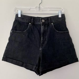 Express black super high rise mom shorts